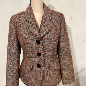 Coldwater Creek Petite multicolored boucle jacket blazer